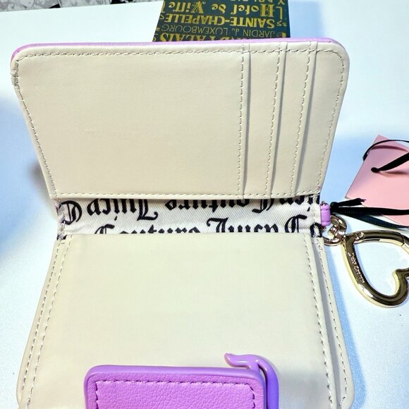 NWT Juicy Couture Miss Juicy Tab Card Wallet Violet Tulle Sand - Picture 7 of 9